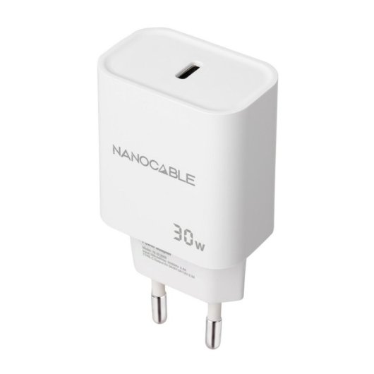 Cargador de Pared Nanocable 10.10.2009 USB-C PD 30W Blanco 1 Puerto Universal