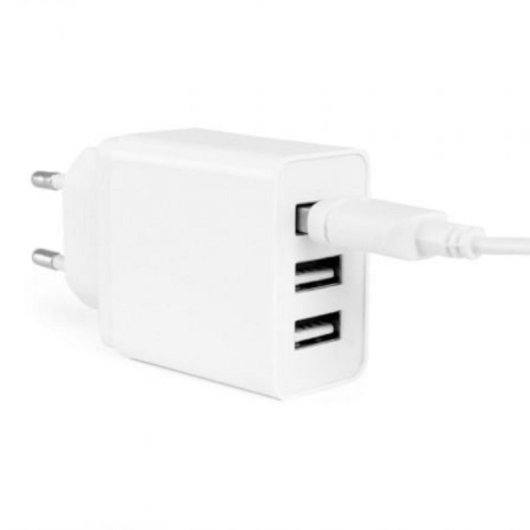 Cargador de pared Orbegozo EN 1100 17W 3xUSB Protección sobrecarga compacto