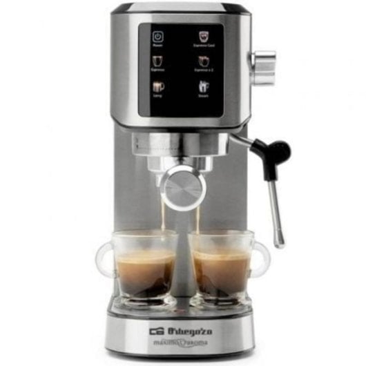 Cafetera Expreso Orbegozo EX 7000 1L 20 bares panel táctil y vaporizador inox