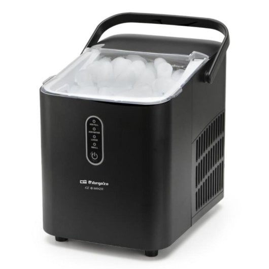 Máquina de Hielo Orbegozo MHH 1200 12Kg/día 1L 2 Tamaños Cubito Funcionamiento Silencioso
