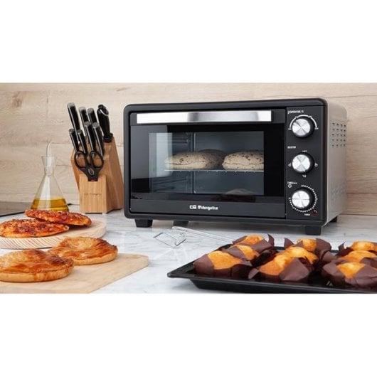 Horno elétrico Orbegozo HCI 5025 25 litros Inox 1500W com temporizador e termostato regulável