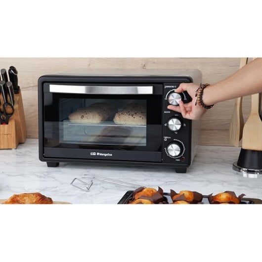 Horno elétrico Orbegozo HCI 5025 25 litros Inox 1500W com temporizador e termostato regulável