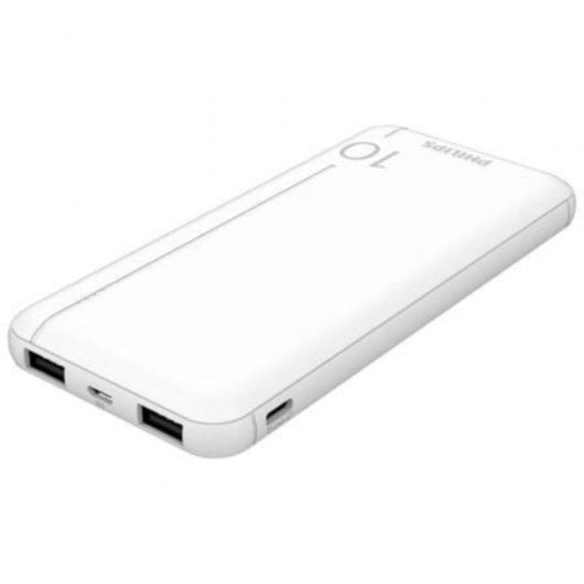 Powerbank Philips DLP1810NW/62 10000mAh Blanco 2xUSB Indicador LED Li-Polymer