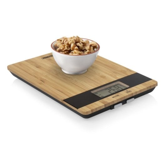 Báscula de cocina Princess 492944 electrónica bambú 5kg alta precisión pantalla LCD