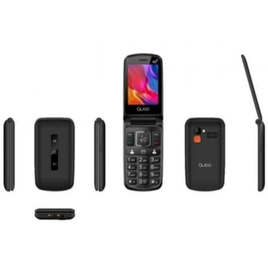 Téléphone Mobile Qubo P-210NW 4G Noir pour Personnes Âgées 2,8' Écran et USB-C