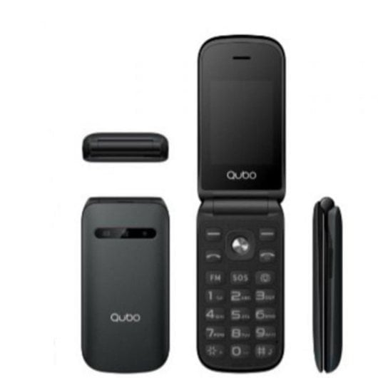 Téléphone Mobile Qubo X-209 4G pour Seniors / Noir / Écran 2,4" / Dual SIM
