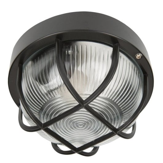 Aplique exterior Smartwares BE100Z E27 IP44 redondo 60W resistente plástico negro