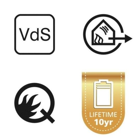 Détecteur de fumée et de gaz Smartwares RM520 Sans fil Capteur photoélectrique Alarme sonore