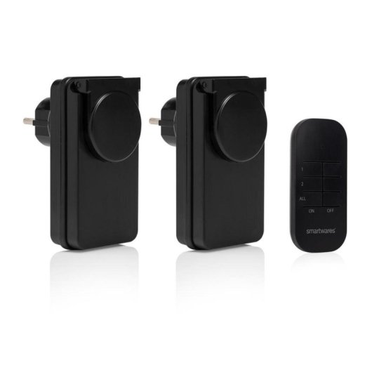 Außensteckdose Smartwares SH4-99654 Schwarz IP44 2-Kanal Kabellos Außensteckdose Smartwares SH4-99654 Schwarz IP44 2-Kanal Kabellos