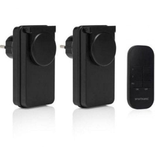 Außensteckdose Smartwares SH4-99654 Schwarz IP44 2-Kanal Kabellos Außensteckdose Smartwares SH4-99654 Schwarz IP44 2-Kanal Kabellos