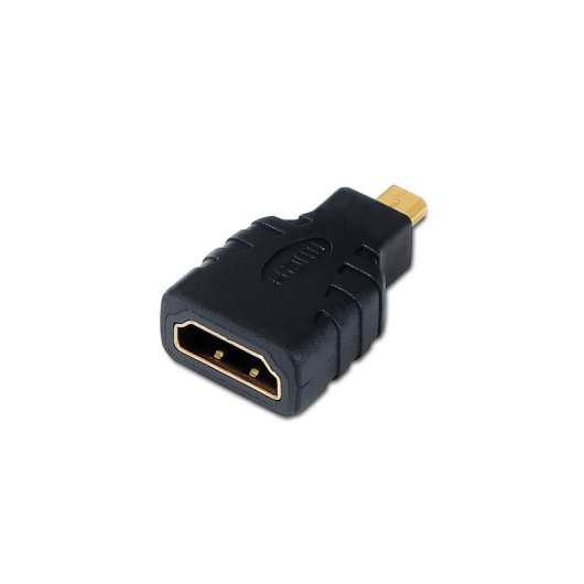 Adaptador HDMI AISENS A121-0125 HDMI Hembra a Micro HDMI Macho Blindado Oro 24K Negro