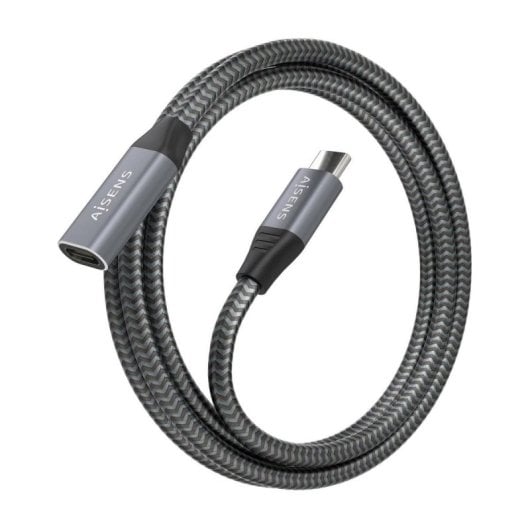 Cable USB Aisens A107-0761 USB-C Macho a Hembra 1.5m 20Gbps 100W 8K Gris