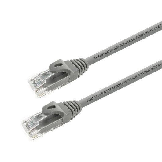 Cable de red AISENS A145-0331 Cat6A UTP AWG24 15m Gris 100% Cobre LSZH