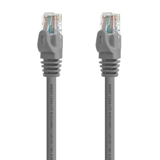 Cable de red AISENS A145-0331 Cat6A UTP AWG24 15m Gris 100% Cobre LSZH