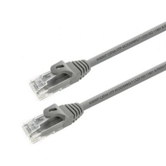 Cable de red AISENS A145-0331 Cat6A UTP AWG24 15m Gris 100% Cobre LSZH