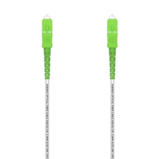 Cable de fibra óptica AISENS A152-0500 SC/APC-SC/APC 20m OS2 G.657A2 Simplex LSZH Blanco