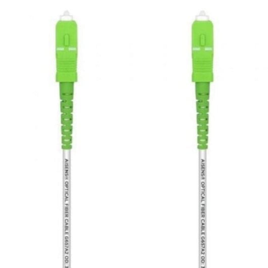 Cable de fibra óptica AISENS A152-0500 SC/APC-SC/APC 20m OS2 G.657A2 Simplex LSZH Blanco