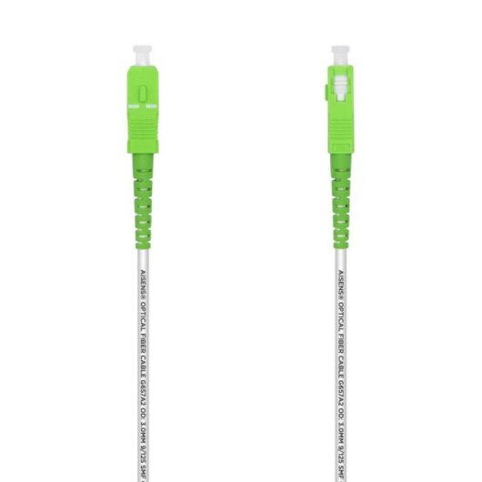 Latiguillo fibra óptica AISENS A152-0503 SC/APC-SC/APC 50m OS2 G657A2 simplex LSZH blanco