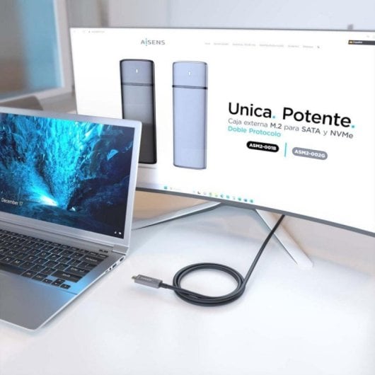 Cabo USB-C AISENS A157-0882 10m 10Gbps 3A 60W Fibra Óptica Preto