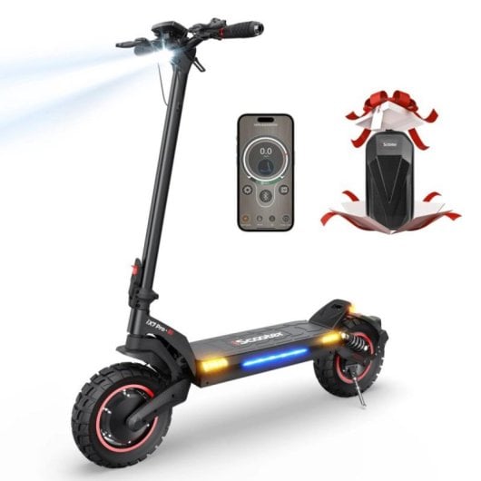 Patinete eléctrico iScooter iX7 Pro motores duales 1000W, 60km/h, autonomía 60km, app y sistema de iluminación total