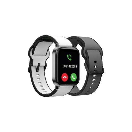SPC Smartee Duo Pro Bluetooth GPS 52mm AMOLED Schwarz Silber Silikonband Unisex IP68 SpO2 Schlaf Herzfrequenz