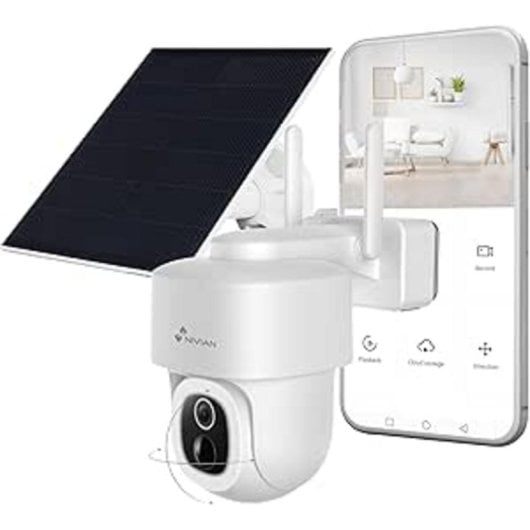 Camera WiFi Nivian NVS-IPC-08-BATSOLAR-L 2K Motorisé Extérieur avec Batterie et Panneau Solaire