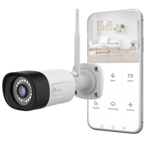 Caméra de surveillance NIVIAN NV-CAM30-W6 2K Vision Nocturne Extérieure Détection IA Audio Bidirectionnel
