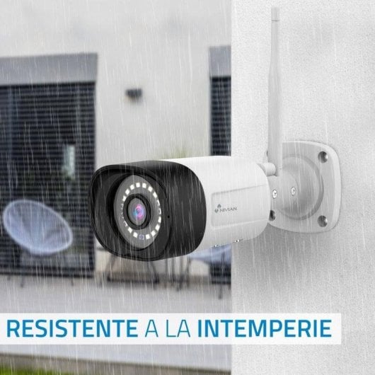 Caméra de surveillance NIVIAN NV-CAM30-W6 2K Vision Nocturne Extérieure Détection IA Audio Bidirectionnel