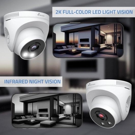 Videocamere di sorveglianza Nivian NV-DOM30-W6 2K Visione Notturna Interna Rilevamento IA Audio Bidirezionale