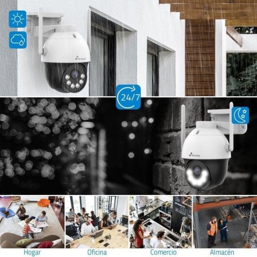 Überwachungskamera Nivian NV-MOTOCAM30-W6 2K Nachtsicht Außen KI-Erkennung Zwei-Wege-Audio