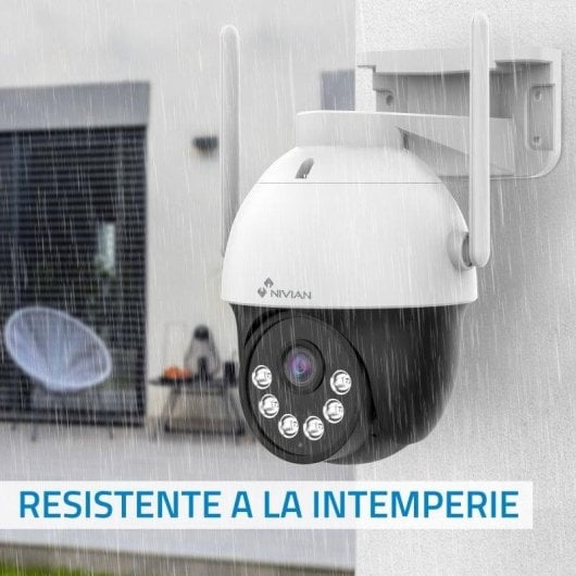 Überwachungskamera Nivian NV-MOTOCAM30-W6 2K Nachtsicht Außen KI-Erkennung Zwei-Wege-Audio