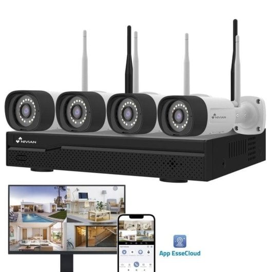Videocamere di sorveglianza Nivian NVS-KIT4CC16CH 2K Visione Notturna Esterna IA Audio Bidirezionale