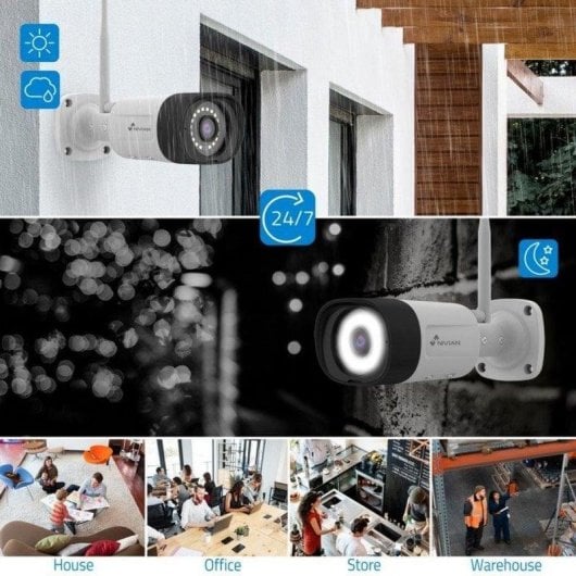 Caméra de surveillance Nivian Kit CCTV 2K Vision Nocturne Intérieur et Extérieur IA Audio Bidirectionnel