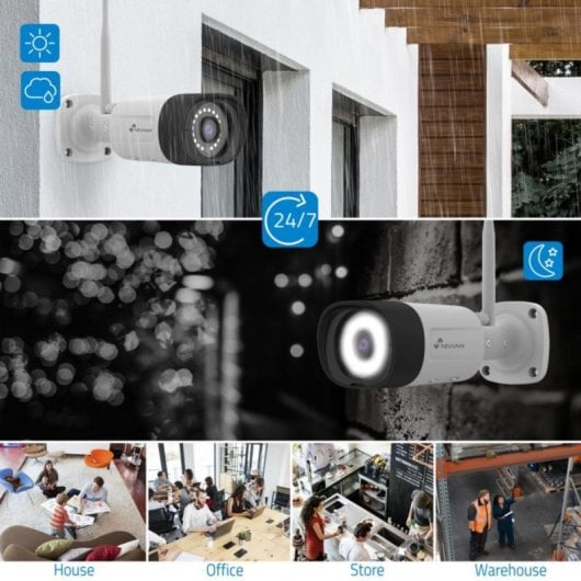 KIT CCTV Nivian Half4K 2560x1440 Cámara WiFi 8 Cámaras + Grabador 10 Canales Disco Duro Incluido