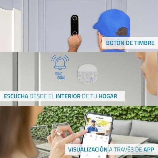 Videoporteiro Nivian NVS-IPC-DB1 Full HD WiFi Visão Noturna Bateria Alexa Tuya