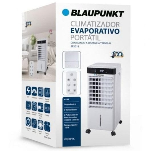 Climatizador Evaporativo Blaupunkt BP2018 65W Depósito 8L Frío/Calor 3 Velocidades Mando