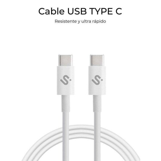 Cabo USB-C Subblim PLUS 100W 2m nylon branco