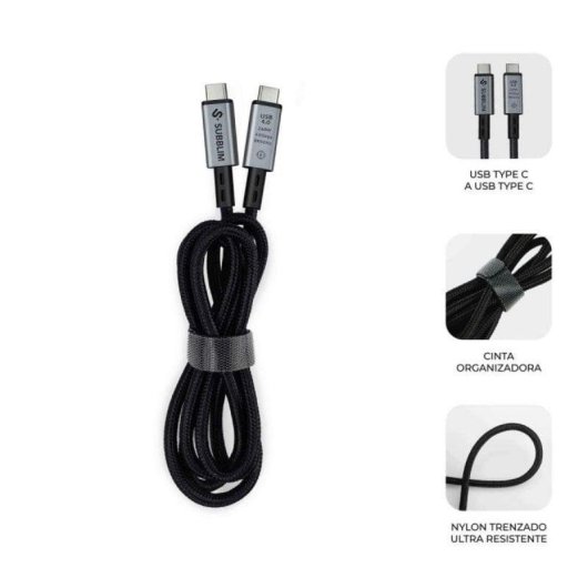 Kabel Subblim HIGH USB4.0 240W 1,5m 40Gbps 8K Nylon Aluminium E-Marker