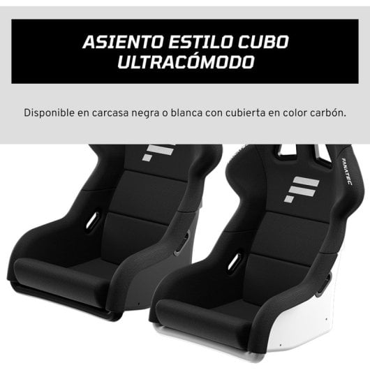 Asiento Sim Racing Fanatec ClubSport GT Blanco Reforzado con Fibra Soporte Lumbar 635x653x920mm