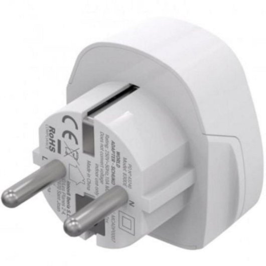 Adaptador universal Muvit For Change MCADP0007 Schuko 10A 2500W Policarbonato Seguridad