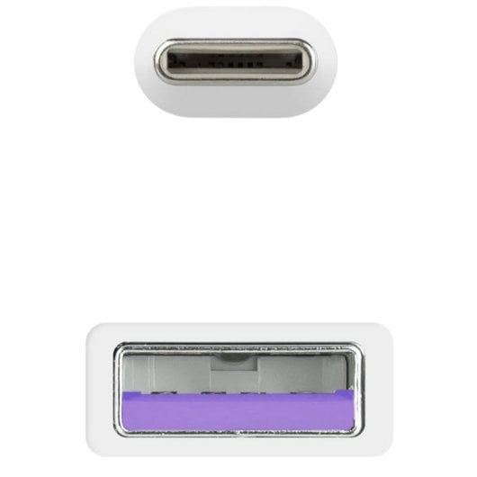 Câble USB 2.0 Nanocable 10.01.2101-L150-W 3A USB-C/M-A/M 1.5m Blanc