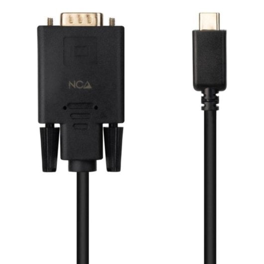 Cable conversor USB-C Nanocable 10.15.5202 Macho a VGA Macho 1.8m Negro Plug&Play