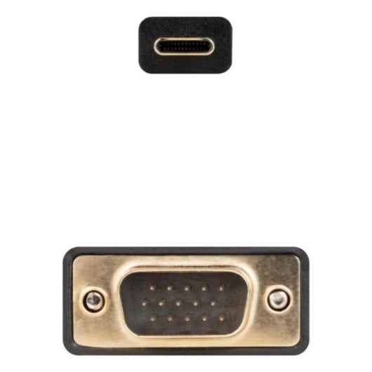 Cable conversor USB-C Nanocable 10.15.5202 Macho a VGA Macho 1.8m Negro Plug&Play