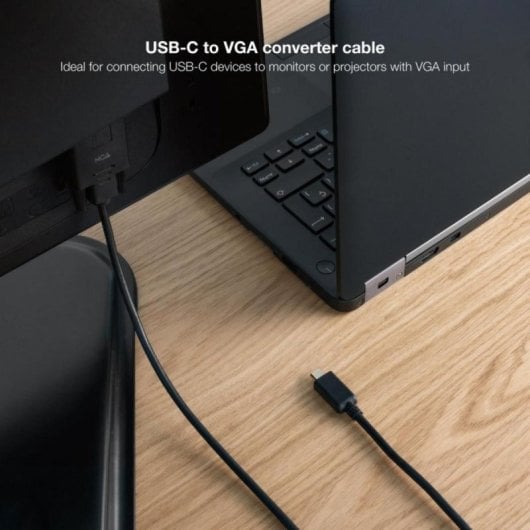 Cable conversor USB-C Nanocable 10.15.5202 Macho a VGA Macho 1.8m Negro Plug&Play