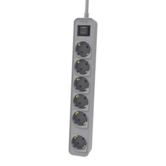 Regleta Philips CHP2164G/10 6 tomas Schuko, cable 1.5m, interruptor y LED de estado gris