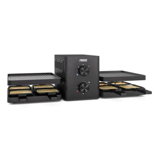 Raclette Princess 01.162660.01.001 1500W 8 personas Metal Negro Rectangular Giratorio 2m