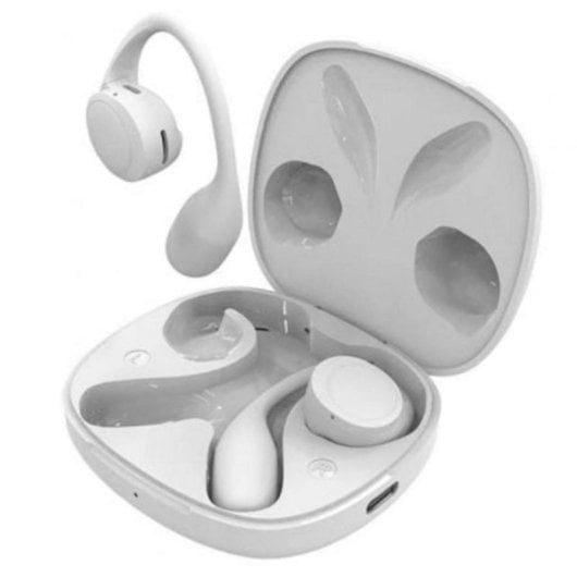 Auricular SPC Ether 2 Sense Bluetooth 5.3 Open-ear Clip Cancelación ENC 30h Blanco