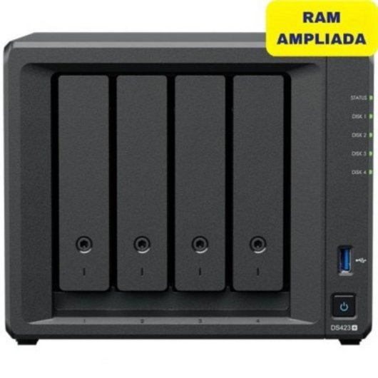 NAS Synology Diskstation DS423+ 4 bahías 6GB DDR4 Intel Celeron J4125 2x1GbE NVMe RAID Btrfs Desktop