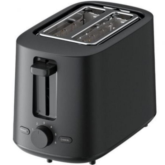 Toaster Xiaomi XMTSJ01FD 2 breite Schlitze 930 W 6 Bräunungsstufen Auftaufunktion Krümelschublade Schwarz