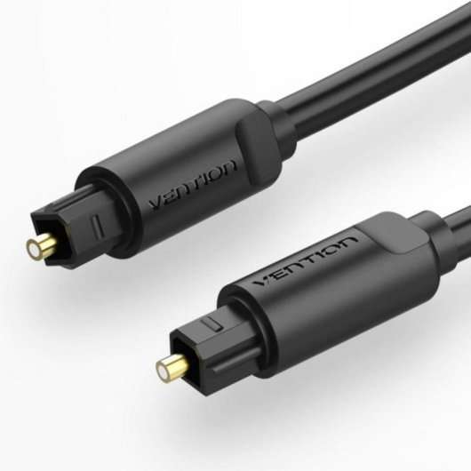 Cable Audio Óptico Vention BAEBJ 5m Toslink Fibra Óptica PMMA Chapado Oro 24K Negro